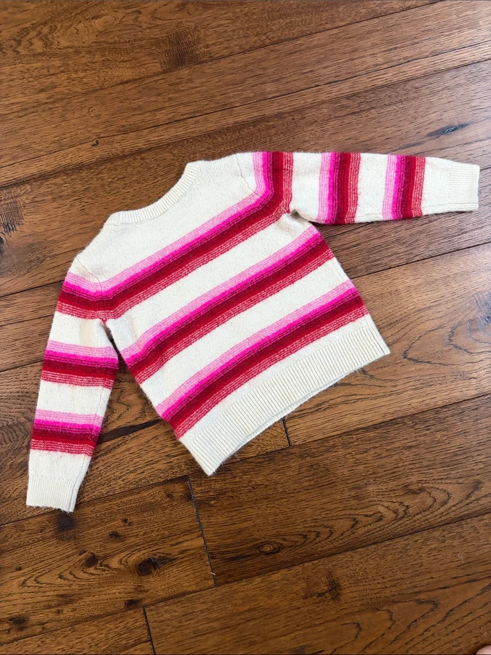 GAP Cream Sweater with Pink and Red Stripes
